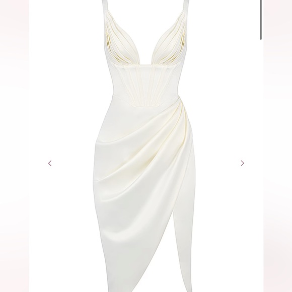 House of CB white satin corset dress XS new w tags - Picture 5 of 9